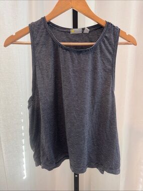 Zella Striped Sleeveless Tank Top black/-gray